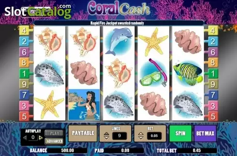 Οθόνη4. Coral Cash (Wager Gaming) Κουλοχέρης