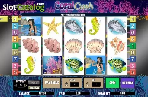 Οθόνη6. Coral Cash (Wager Gaming) Κουλοχέρης