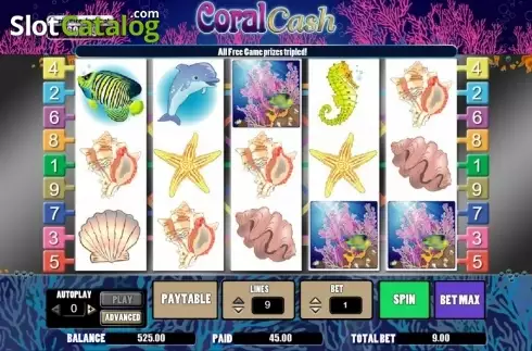 Οθόνη8. Coral Cash (Wager Gaming) Κουλοχέρης