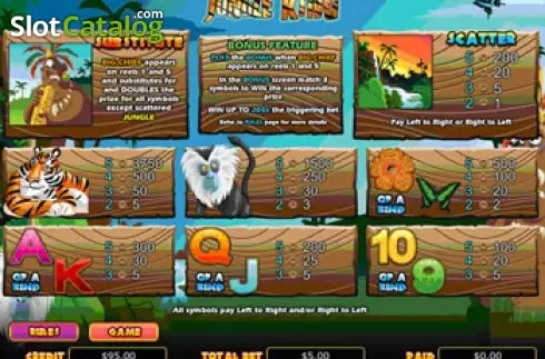 Οθόνη4. Jungle King (Wager Gaming) Κουλοχέρης