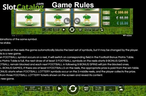 Οθόνη6. Football Mania (Wazdan) Κουλοχέρης 