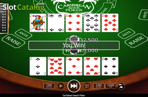 Οθόνη5. Caribbean Beach Poker (Wazdan) Κουλοχέρης