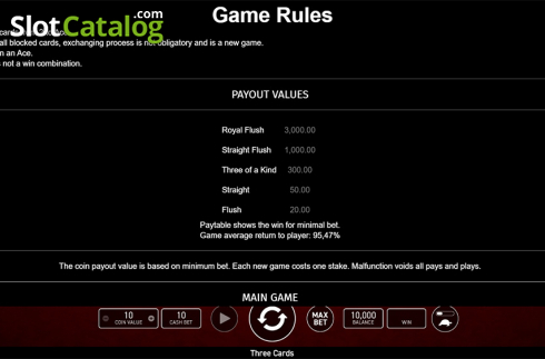 Οθόνη8. Three Cards Poker (Wazdan) Κουλοχέρης