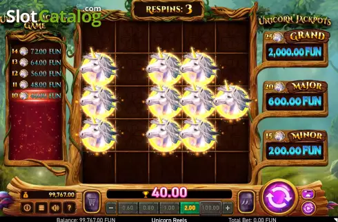 Οθόνη6. Unicorn Reels Κουλοχέρης