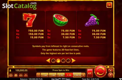 Οθόνη9. Hot Slot: 777 Stars Κουλοχέρης