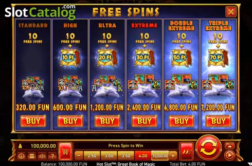 Οθόνη5. Hot Slot: Great Book of Magic Κουλοχέρης