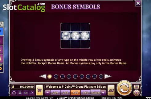 Οθόνη8. 9 Coins Grand Platinum Edition Κουλοχέρης
