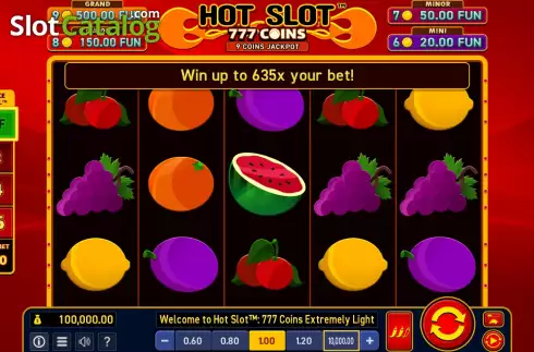 Οθόνη3. Hot Slot: 777 Coins Extremely Light Κουλοχέρης