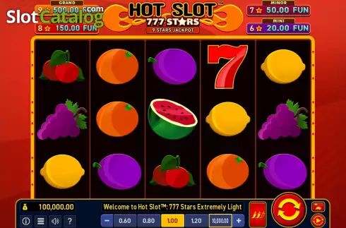 Οθόνη3. Hot Slot: 777 Stars Extremely Light Κουλοχέρης