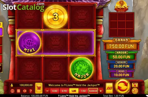 Οθόνη3. 9 Lions Hold the Jackpot Κουλοχέρης
