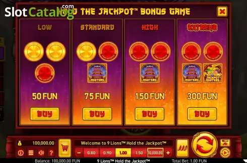 Οθόνη4. 9 Lions Hold the Jackpot Κουλοχέρης