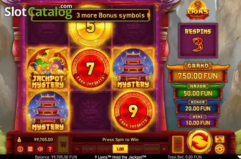 Οθόνη6. 9 Lions Hold the Jackpot Κουλοχέρης