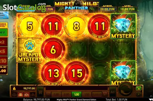 Οθόνη5. Mighty Wild: Panther Grand Diamond Edition (Wazdan) Κουλοχέρης
