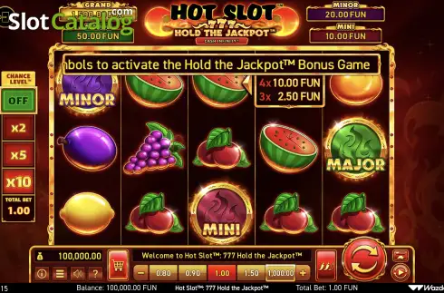 Οθόνη2. Hot Slot: 777 Hold the Jackpot Κουλοχέρης 