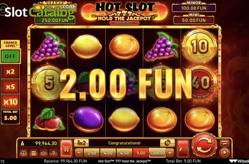 Οθόνη3. Hot Slot: 777 Hold the Jackpot Κουλοχέρης 