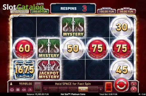 Οθόνη3. Hot Slot Platinum Coins Κουλοχέρης