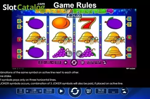 Οθόνη7. Magic Fruits 4 Κουλοχέρης