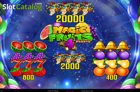 Οθόνη2. Magic Fruits 4 Deluxe Κουλοχέρης