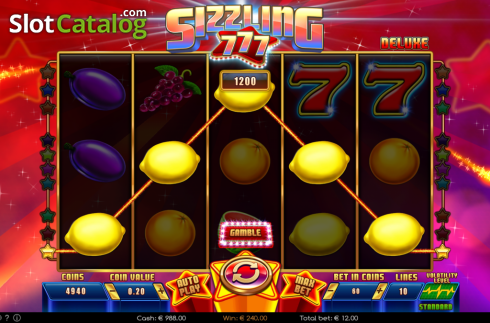 Οθόνη3. Sizzling 777 Deluxe Κουλοχέρης