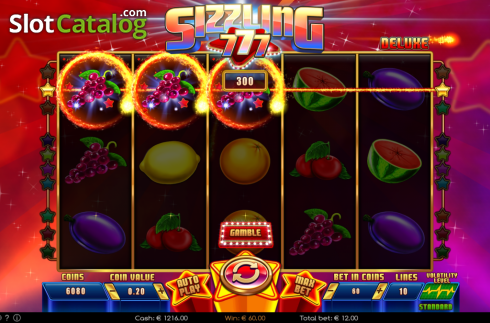 Οθόνη4. Sizzling 777 Deluxe Κουλοχέρης