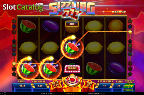 Οθόνη5. Sizzling 777 Deluxe Κουλοχέρης