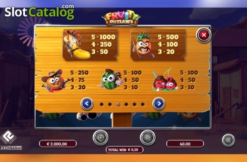 Οθόνη6. Fruity Outlaws Κουλοχέρης
