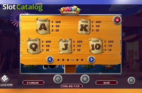 Οθόνη7. Fruity Outlaws Κουλοχέρης