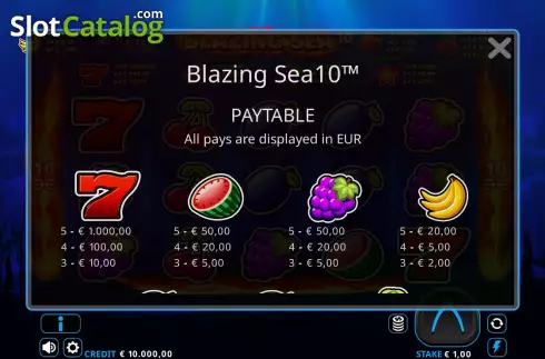Οθόνη6. Blazing Sea 10 Κουλοχέρης