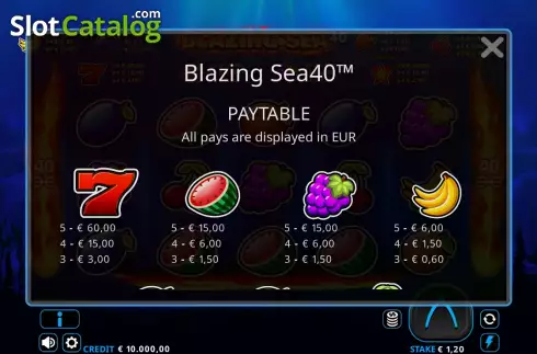 Οθόνη6. Blazing Sea 40 Κουλοχέρης