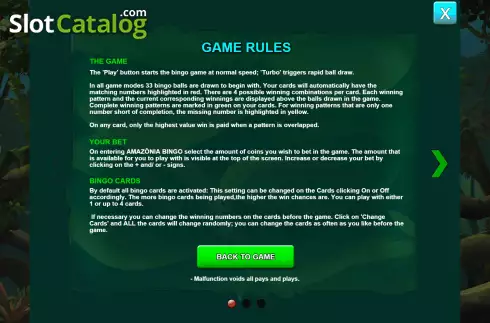 Οθόνη7. Amazonia Bingo Κουλοχέρης