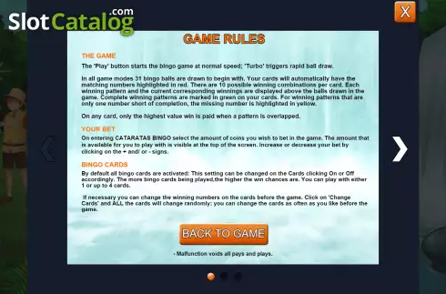 Οθόνη7. Cataratas Bingo Κουλοχέρης