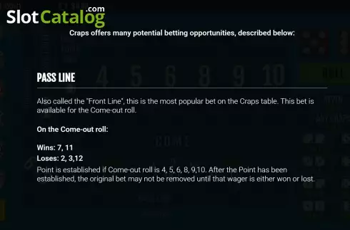 Οθόνη6. Craps (Woohoo) Κουλοχέρης
