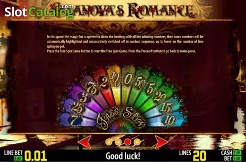 Πίνακας πληρωμών 3. Casanova's Romance HD Κουλοχέρης