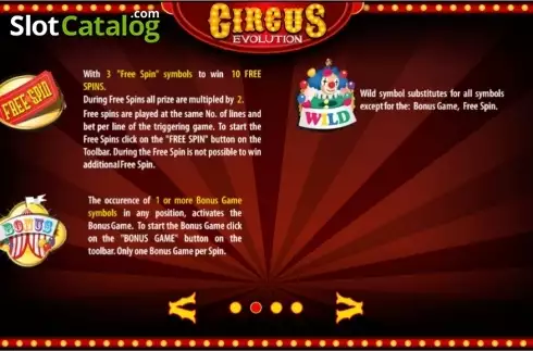 Πίνακας πληρωμών 2. Circus Evolution HD Κουλοχέρης