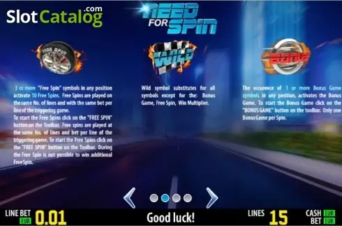 Πίνακας πληρωμών 2. Need For Spin HD Κουλοχέρης