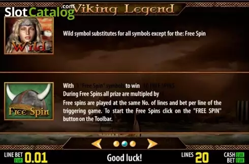 Πίνακας πληρωμών 2. Viking Legend HD Κουλοχέρης 