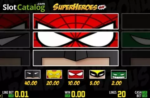 Μπόνους παιχνίδι. SuperHeroes HD Κουλοχέρης