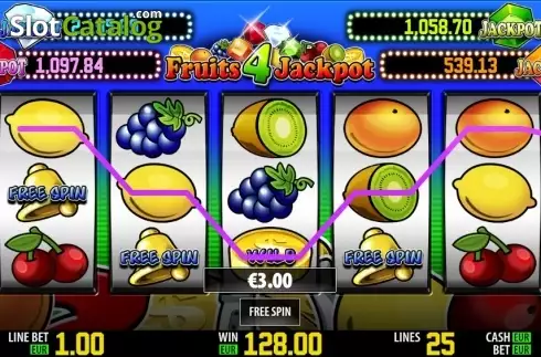 Οι freespins κερδίζουν. Fruits 4 Jackpot HD Κουλοχέρης