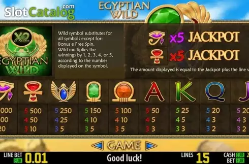 Πίνακας πληρωμών 1. Egyptian Wild HD Κουλοχέρης