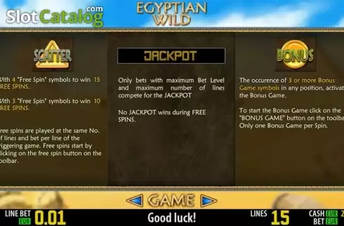 Πίνακας πληρωμών 2. Egyptian Wild HD Κουλοχέρης