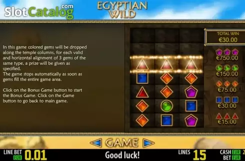 Πίνακας πληρωμών 3. Egyptian Wild HD Κουλοχέρης