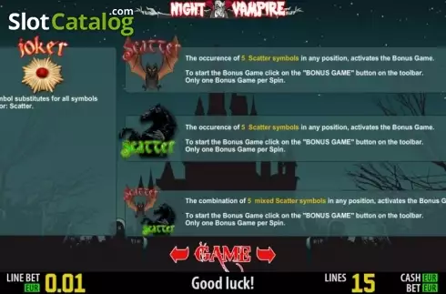 Πίνακας πληρωμών 2. Night Vampire HD Κουλοχέρης