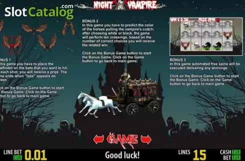Πίνακας πληρωμών 3. Night Vampire HD Κουλοχέρης