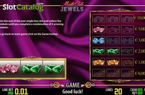 Πίνακας πληρωμών 3. Monte Carlo Jewels HD Κουλοχέρης
