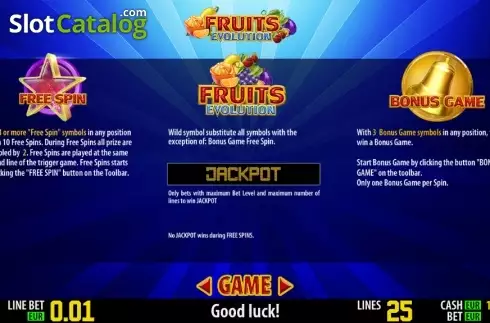 Πίνακας πληρωμών 2. Fruits Evolution HD Κουλοχέρης