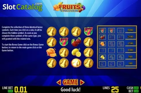 Πίνακας πληρωμών 3. Fruits Evolution HD Κουλοχέρης