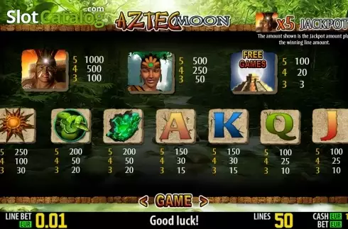 Πίνακας πληρωμών 1. Aztec Moon HD Κουλοχέρης 
