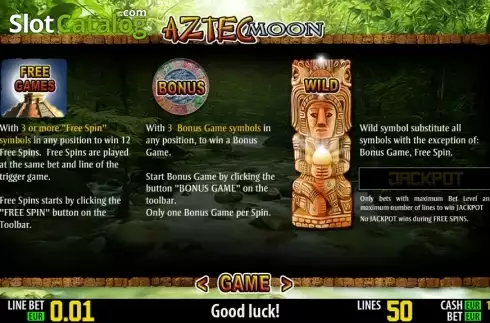 Πίνακας πληρωμών 2. Aztec Moon HD Κουλοχέρης 