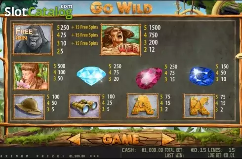Πίνακας πληρωμών 1. Go Wild HD Κουλοχέρης
