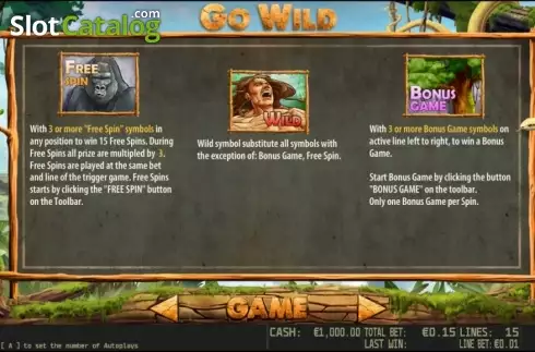 Πίνακας πληρωμών 2. Go Wild HD Κουλοχέρης